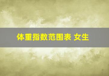 体重指数范围表 女生